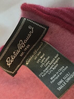 Eddie Bawer Pink Wool-Angora Blend Scarf (Hand Wash)
